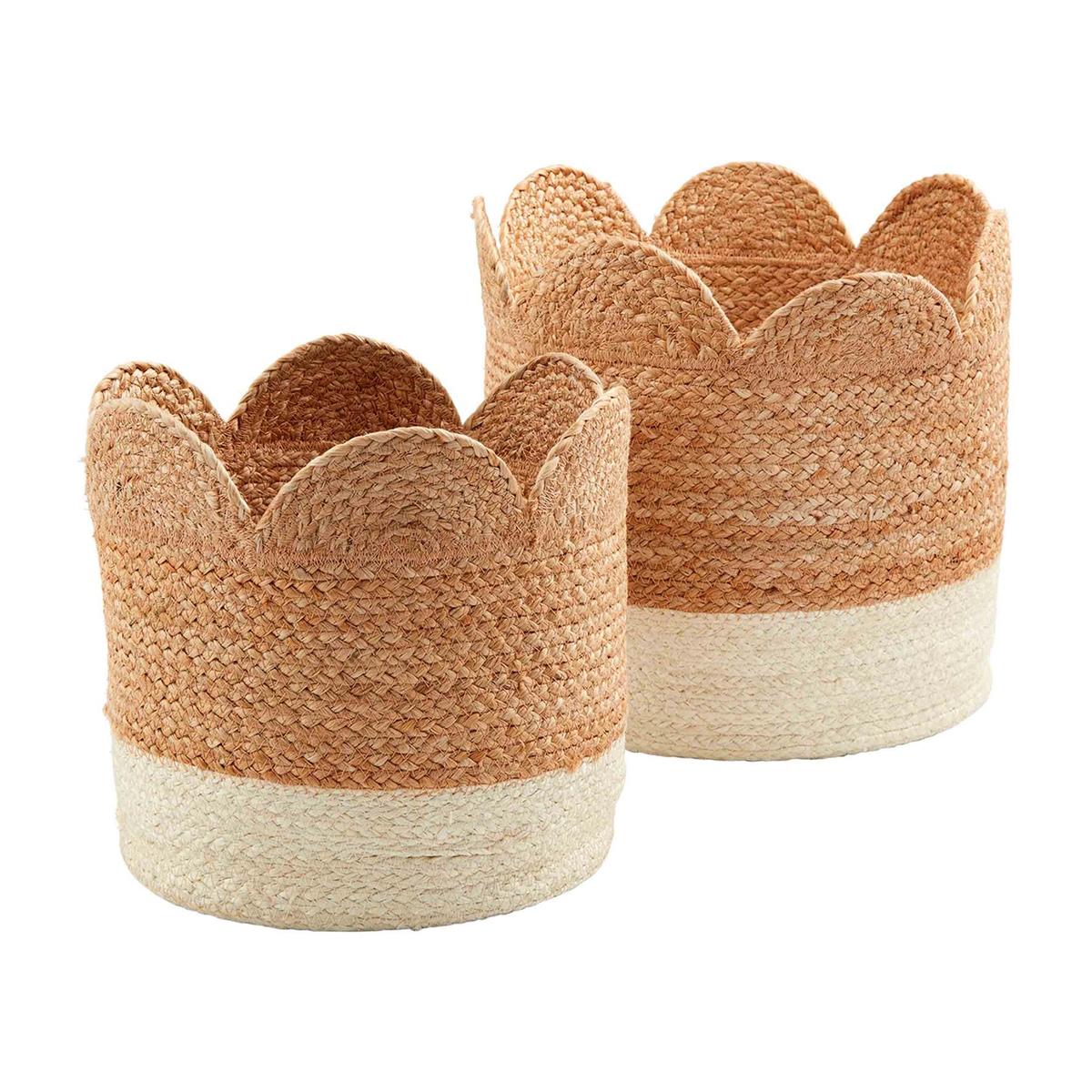BASKET WEAVE SCALLOPED CACHEPOT