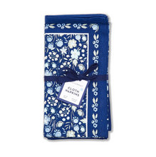 Load image into Gallery viewer, Blue Floral Napkin Set
