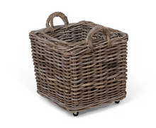 Load image into Gallery viewer, Rattan Woven Square Basket with Casters