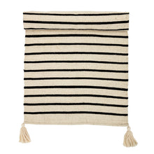 Load image into Gallery viewer, Rectangle Black & White Striped Cotton Rug - T E R R A