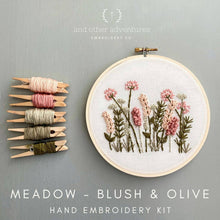 Load image into Gallery viewer, Hand Embroidery Kit - Meadow Blush &amp; Olive
