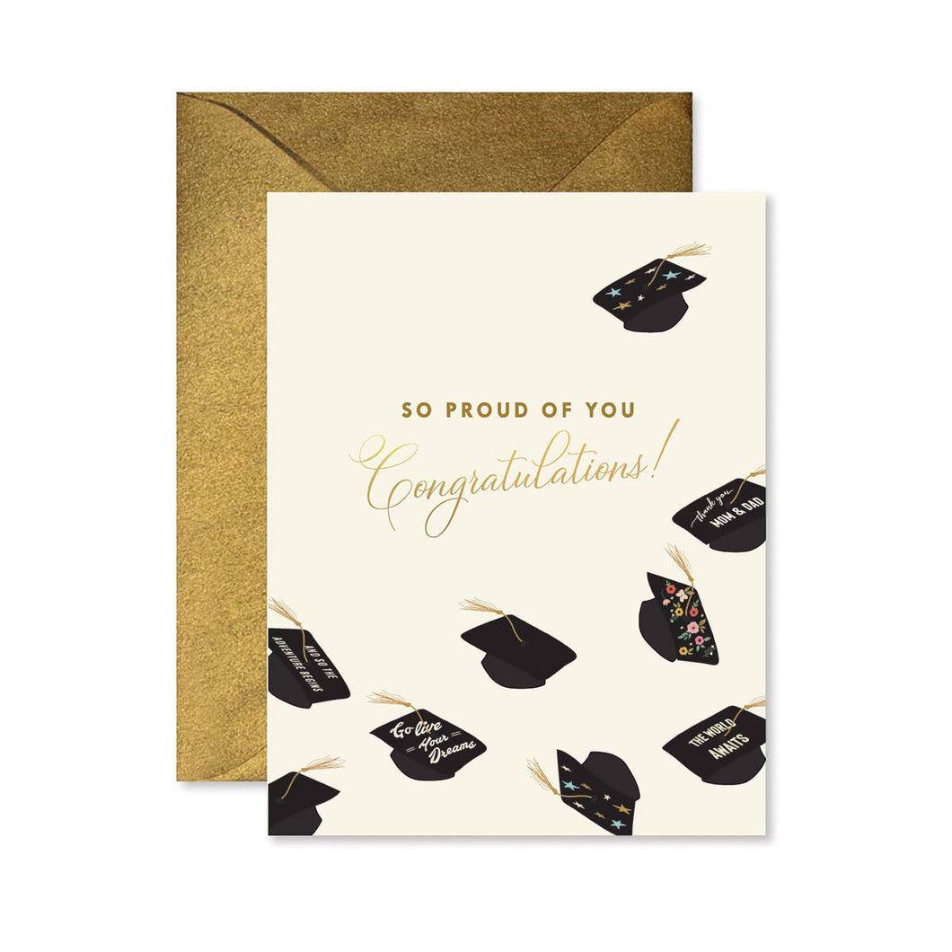 Flying Hats Graduation Card