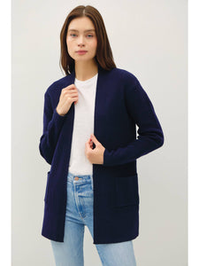 Ribbed Open Cardigan