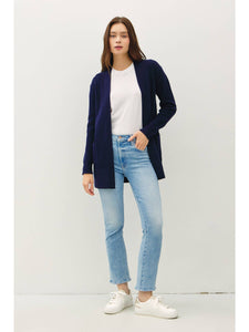 Ribbed Open Cardigan