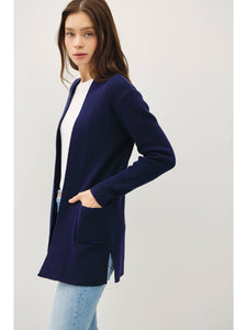 Ribbed Open Cardigan