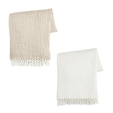 Load image into Gallery viewer, Macrame Muslin Throw
