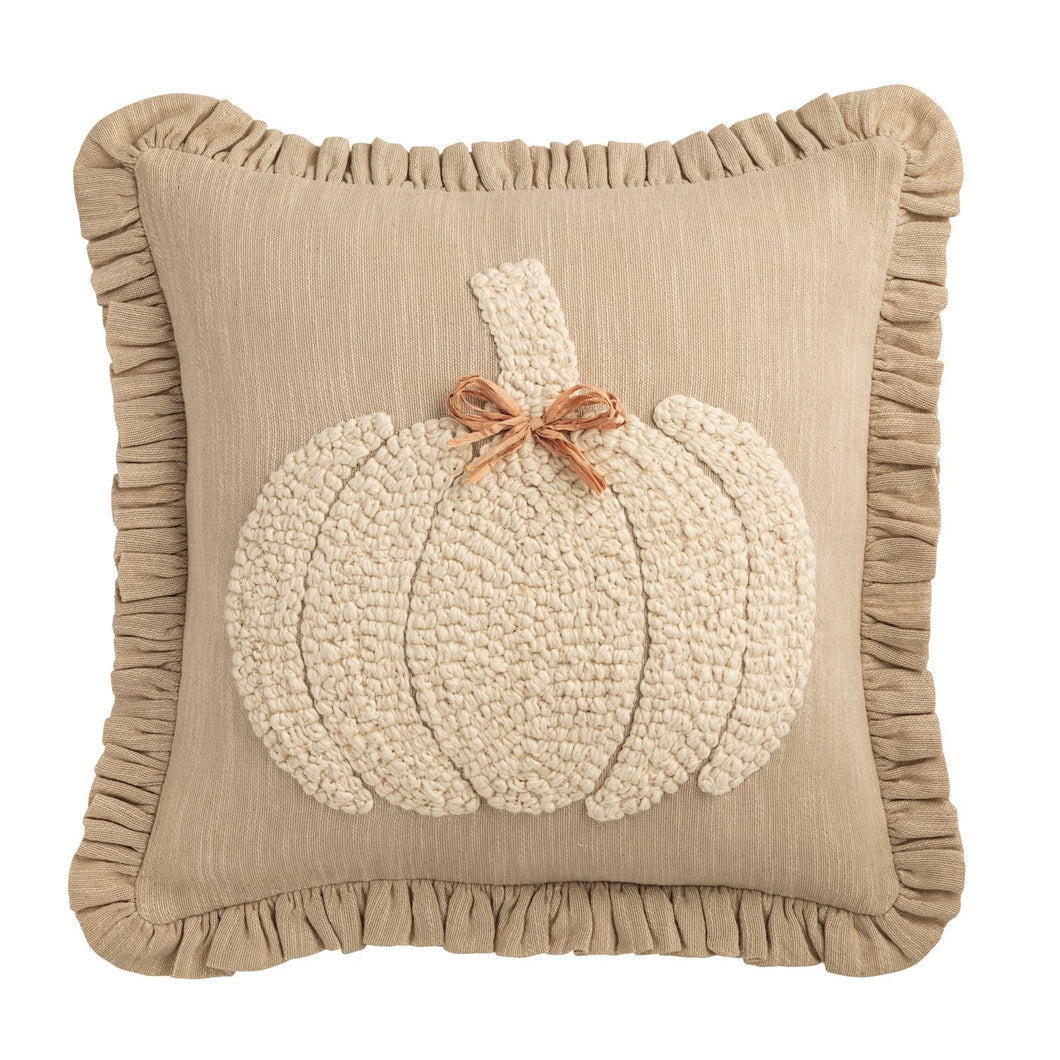 Square Woven Pumpkin Pillow