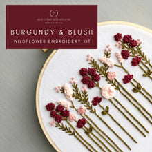 Load image into Gallery viewer, Beginner Embroidery Kit - Burgundy &amp; Blush
