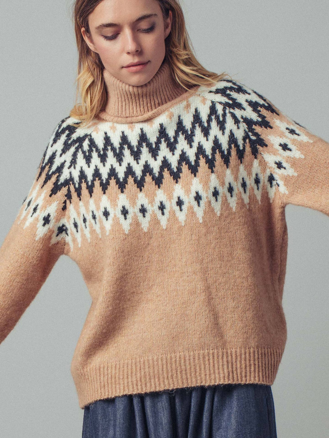Fair Isle Knit Turtleneck