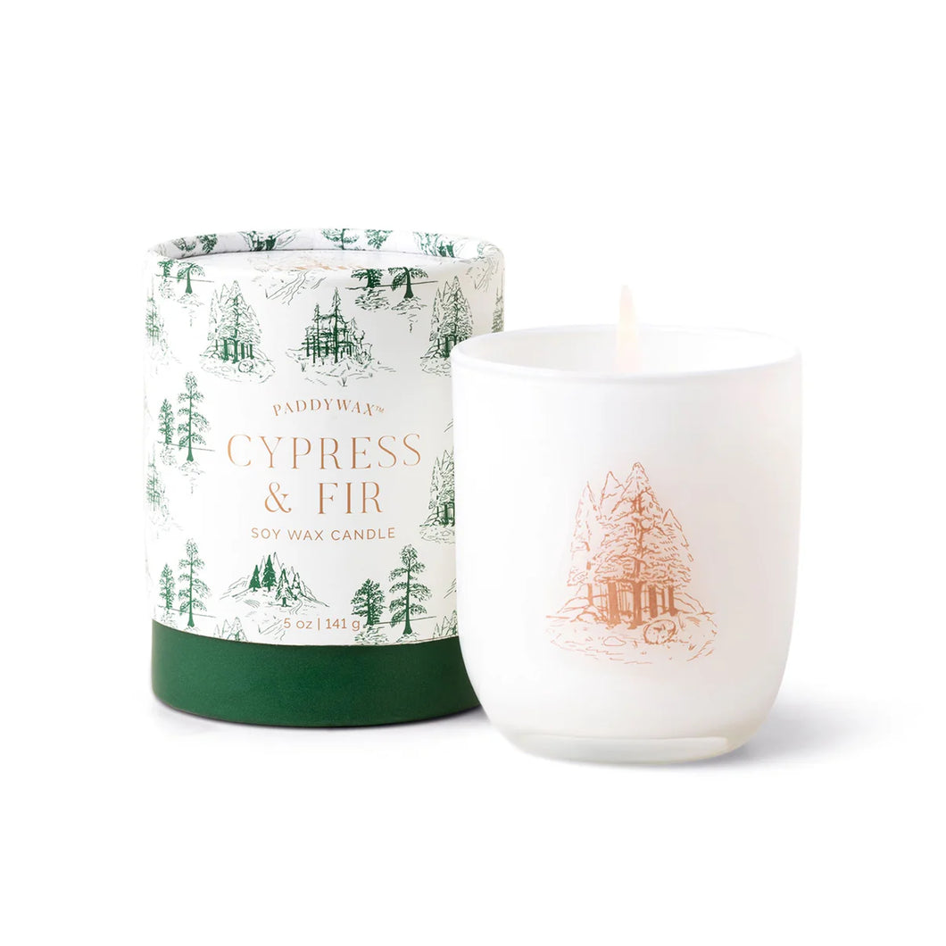 Cypress & Fir White Opaque Candle