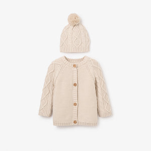 Diamond Cable Cardigan & Hat