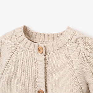 Diamond Cable Cardigan & Hat