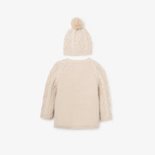 Load image into Gallery viewer, Diamond Cable Cardigan &amp; Hat
