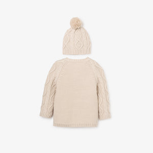 Diamond Cable Cardigan & Hat