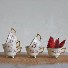 Load image into Gallery viewer, Holiday Stoneware Footed Teacup
