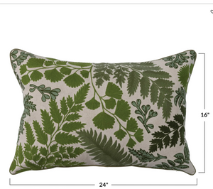 Embroidered Lumbar Pillow