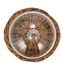 Load image into Gallery viewer, Glass Cloche w/woven willow base
