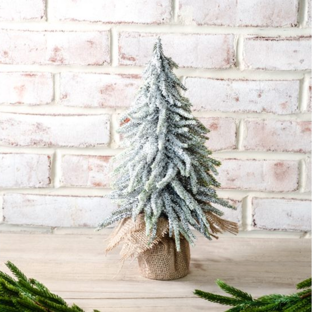 Frosted Tree in Burlap