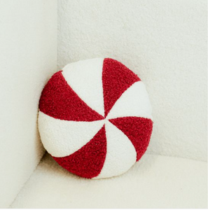 Peppermint Round Pillow