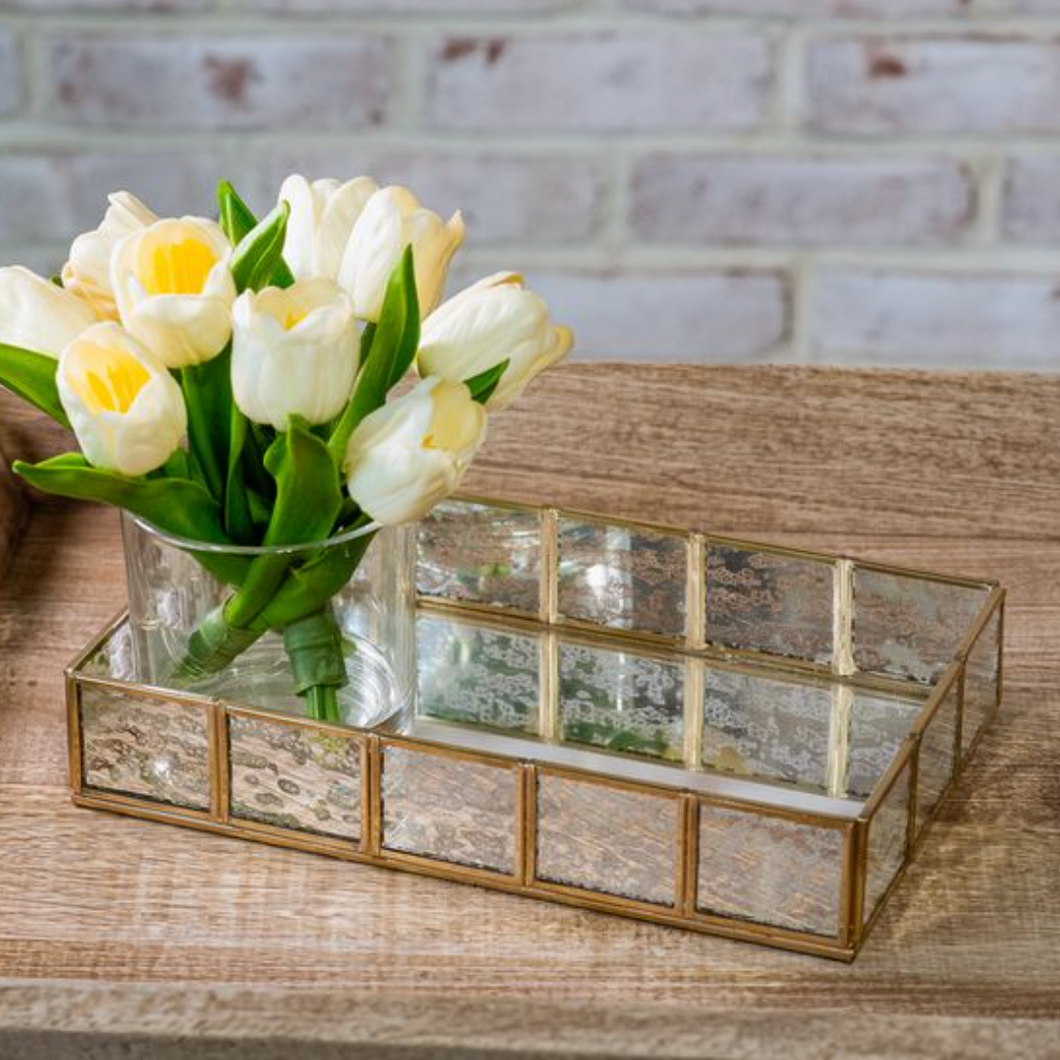 BRASS & GLASS TRAY