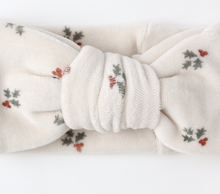 Load image into Gallery viewer, Velour Bow Headband/Holly

