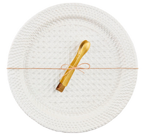 Woven Stoneware Platter Set