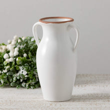 Load image into Gallery viewer, RIMMED WHITE VASE
