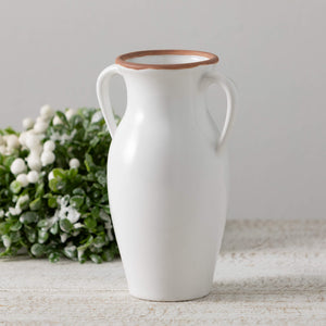 RIMMED WHITE VASE