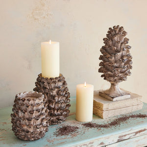 Resin Pinecone Pillar Holder